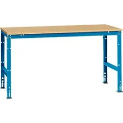 Manuflex Arbeitstisch UNIVERSAL Standard, 1750 x 1000 mm, Multiplex natur, lichtblau