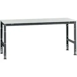 Manuflex Arbeitstisch UNIVERSAL Standard, 2000 x 1000 mm, Kunststoff lichtgrau, anthrazit