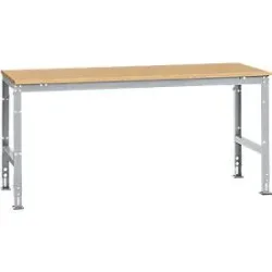 Manuflex Arbeitstisch UNIVERSAL Standard, 2000 x 1000 mm, Multiplex natur, alusilber