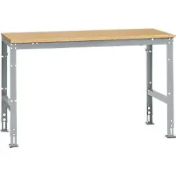 Manuflex Grundtisch UNIVERSAL Standard, Tischplatte Multiplex, 1500x800, alusilber