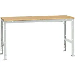 Manuflex Grundtisch UNIVERSAL Standard, Tischplatte Multiplex, 1750x800, lichtgrau