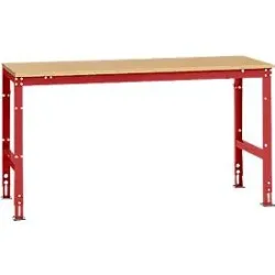 Manuflex Grundtisch UNIVERSAL Standard, Tischplatte Multiplex, 1750x800, rubinrot