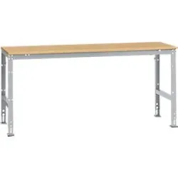 Manuflex Grundtisch UNIVERSAL Standard, Tischplatte Multiplex, 2000x800, alusilber