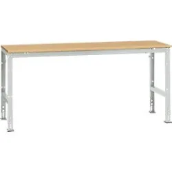 Manuflex Grundtisch UNIVERSAL Standard, Tischplatte Multiplex, 2000x800, lichtgrau