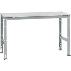 Manuflex Grundtisch UNIVERSAL Standard, Tischplatte Melamin, 1500x800, alusilber