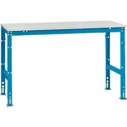 Manuflex Grundtisch UNIVERSAL Standard, Tischplatte Melamin, 1500x800, lichtblau