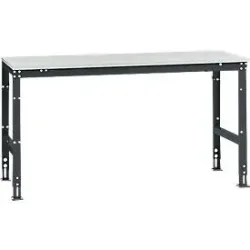Manuflex Grundtisch UNIVERSAL Standard, Tischplatte Melamin, 1750x800, anthrazit