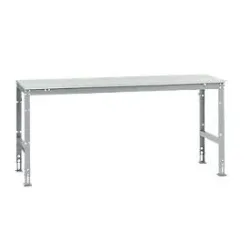 Manuflex Grundtisch UNIVERSAL Standard, Tischplatte Melamin, 2000x800, alusilber