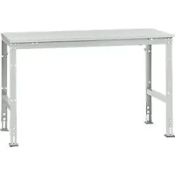 Manuflex Grundtisch UNIVERSAL Standard, Tischplatte Kunststoff, 1500x800, lichtgrau