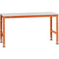 Manuflex Grundtisch UNIVERSAL Standard, Tischplatte Kunststoff, 1750x800, rotorange