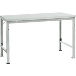 Manuflex Grundtisch UNIVERSAL Spezial, 1500 x 1000 mm, Melamin lichtgrau, lichtgrau