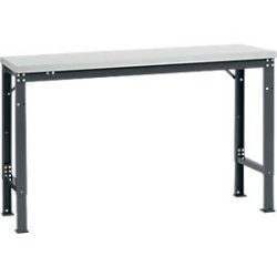 Manuflex Grundtisch UNIVERSAL Spezial, 1500 x 800 mm, Kunststoff lichtgrau, anthrazit