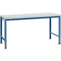 Manuflex Grundtisch UNIVERSAL Spezial, 1750 x 1000 mm, Kunststoff lichtgrau, brillantblau
