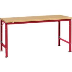 Manuflex Grundtisch UNIVERSAL Spezial, 1750 x 1000 mm, Multiplex natur, rubinrot