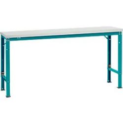 Manuflex Grundtisch UNIVERSAL Spezial, 1750 x 800 mm, Kunststoff lichtgrau, wasserblau