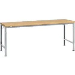 Manuflex Grundtisch UNIVERSAL Spezial, 2000 x 1000 mm, Multiplex natur, alusilber