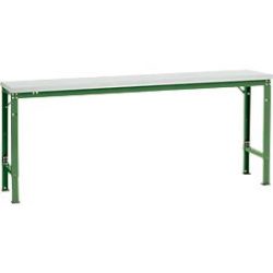 Manuflex Grundtisch UNIVERSAL Spezial, 2000 x 800 mm, Melamin lichtgrau, resedagrün