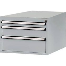 Manuflex Schubladen-Unterbauten, für Werkbank Profi Tiefe 700 mm, alusilber