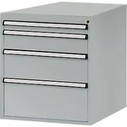 Manuflex Schubladen-Unterbauten, für Werkbank Profi Tiefe 700 mm, alusilber