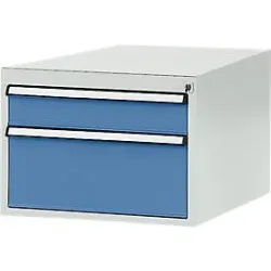 Manuflex Schubladen-Unterbauten, für Werkbank Profi Tiefe 700 mm, lichtgrau/brillantblau