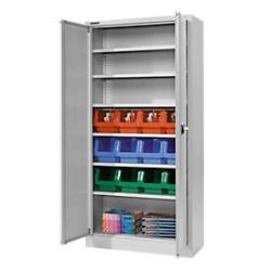 Materialschrank MSI 2409, mit 20 Kästen, weissaluminium