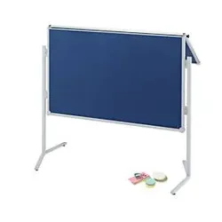 MAUL Moderationstafel Pro, klappbar, Textil/Textil blau + Moderationskarten-Set mit 360 Karten und 200 Pin-Nadeln