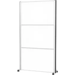 MAUL Stellwandsystem MAULconnecto, 3 Whiteboard-Steckmodule, Klettverbindung, auf Rollen, H 1800 x B 1000 mm, silber