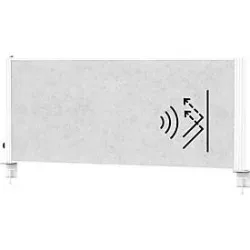 MAUL Tisch-Trennwand MAULconnecto Uplight, L 1200 x H 500 mm, LED-Beleuchtung, weiss