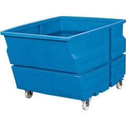 Mehrzweckbehälter, Polyethylen, blau, 800 l, B 1030 x T 1340 x H 900 mm, mit Rollen
