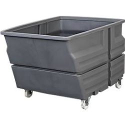 Mehrzweckbehälter, Polyethylen, grau, 600 l, B 825 x T 1240 x H 900 mm, mit Rollen