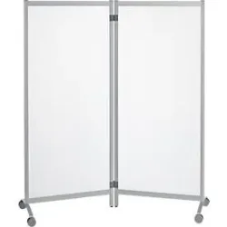 Mobile Trennwand, desinfektionsmittelbeständig, 2 Elemente, semitransparent