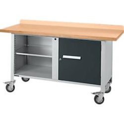 Mobile Werkbank Schäfer Shop Select PWi 150-1, Buche Multiplexplatte, bis 400 kg, B 1500 x T 700 x H 840 mm