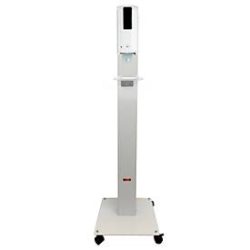 Mobile Hygienestation Manuflex Proficlean Sensor S, B 400 x T 380 x H 1298 mm, mit Sensorspender und Tropfschale, inkl. Händedesinfektionsmittel & Batterien