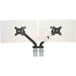Monitorarm BakkerElkhuizen BE Flexible Dual, für 2 Monitore, bis 10 kg, dreh-, neig- und schwenkbar, 80 mm Klemmweite, VESA-komaptibel, ergonomisch, Höhenverstellbar von 170 bis 582 mm, schwarz