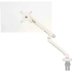 Monitorarm BakkerElkhuizen BE Flexible, für 1 Monitor, bis 10 kg, dreh-, neig- und schwenkbar, 80 mm Klemmweite, VESA-komaptibel, ergonomisch, Höhenverstellbar von 170 bis 582 mm, hellgrau/weiss