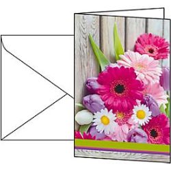 Motivkarte Sigel Colourful, B6, klappbar, geeignet für Drucker/Kopierer, inkl. Umschläge, FSC®-Glanzkarton, 10 Stück