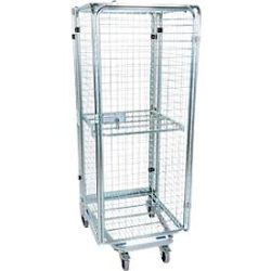 Anti-Diebstahl-Behälter, mit Stahlboden, nestbar, Höhe 1.880 mm, mit Zwischenboden
