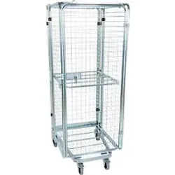 Anti-Diebstahl-Behälter, mit Stahlboden, nestbar, Höhe 1.880 mm, mit Zwischenboden