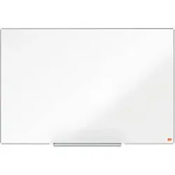 Nobo Impression Pro Wandmontierbares Magnetisches Whiteboard 1915395 Emaille Schlankes Alurahmen InvisaMount-Montagesystem 900 x 600 mm Weiss