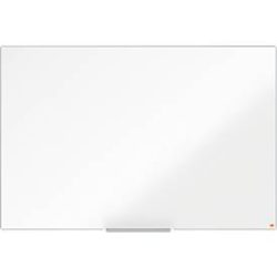 Nobo Impression Pro Wandmontierbares Magnetisches Whiteboard 1915397 Emaille Schlankes Alurahmen InvisaMount-Montagesystem 1500 x 1000 mm Weiss