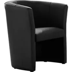 NowyStyl Cocktailsessel CLUB, Echtleder, voll gepolstert,  Sitzhöhe 450 mm, schwarz