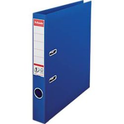Ordner Esselte® No. 1, A4, Rückenbreite 50 mm, für ca. 350 Blatt, Hebelmechanik, Rückenschild, Griffloch & Raumsparschlitze, FSC®-Karton, blau