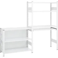 ORDO Home Regalkombination, Grund- und Anbauregal, 6 Fachböden, multifunktional, mobil, B 2070 x T 435 x H 1750 mm, verkehrsweiss RAL 9016
