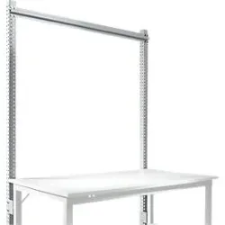 Aufbauportal, Grundtisch STANDARD Arbeitstisch-/Werkbanksystem UNIVERSAL/PROFI, 1500 mm, aulsilber