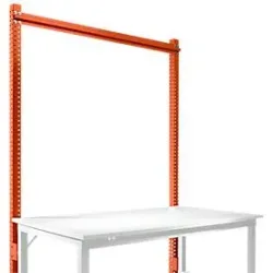Aufbauportal, Grundtisch STANDARD Arbeitstisch-/Werkbanksystem UNIVERSAL/PROFI, 1500 mm, rotorange