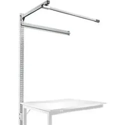 Aufbauportal m. Ausleger, Ansatztisch STANDARD Arbeitstisch/Werkbank UNIVERSAL/PROFI, 1250 mm, lichtgrau