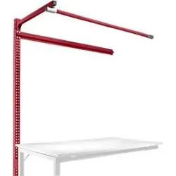 Aufbauportal m. Ausleger, Ansatztisch STANDARD Arbeitstisch/Werkbank UNIVERSAL/PROFI, 1500 mm, rubinrot