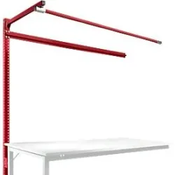 Aufbauportal m. Ausleger, Ansatztisch STANDARD Arbeitstisch/Werkbank UNIVERSAL/PROFI, 1750 mm, rubinrot