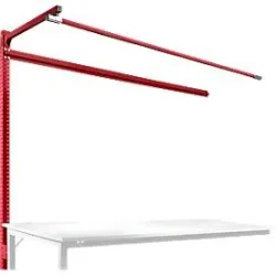 Aufbauportal m. Ausleger, Ansatztisch STANDARD Arbeitstisch/Werkbank UNIVERSAL/PROFI, 2000 mm, rubinrot