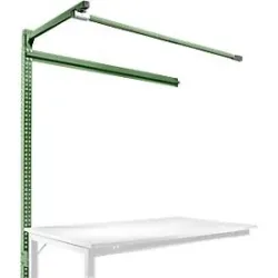 Aufbauportal m. Ausleger, Ansatztisch SPEZIAL Arbeitstisch/Werkbank UNIVERSAL/PROFI, 1500 mm, resedagrün